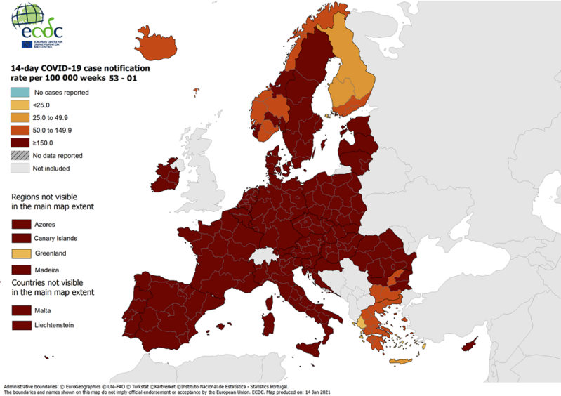 Παραμένει «πράσινη» η Ήπειρος 54 w53 01 COVID19 EU EEA Subnational 14d Attack Rate