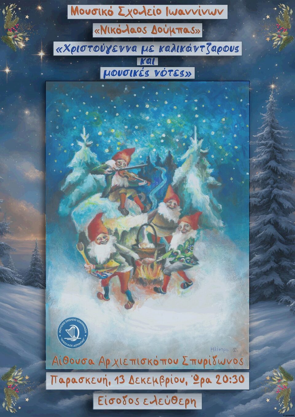 Xristougenna me Kalikantzarous Mousiko