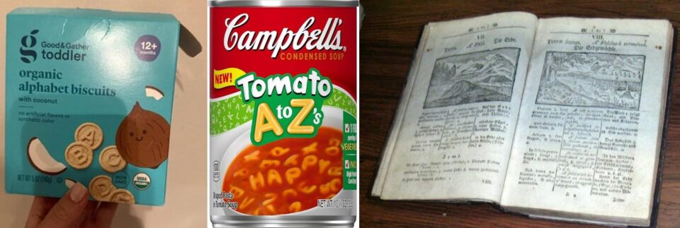 collage alphabet food